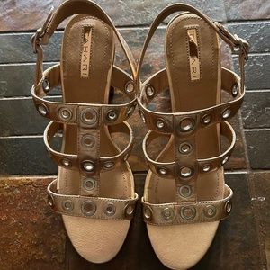 Tahari New Gold Leather Sandals